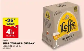 ALDI LEFFE BIÈRE D’ABBAYE BLONDE 6,6° offre