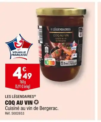 ALDI LES LÉGENDAIRES COQ AU VIN offre