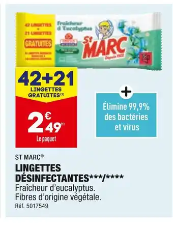 ALDI ST MARC LINGETTES DÉSINFECTANTES offre