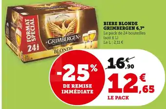 Super U GRIMBERGEN BIERE BLONDE 6,7° offre