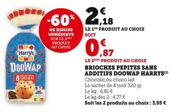 Super U HARRYS BRIOCHES PEPITES SANS ADDITIFS DOOWAP offre