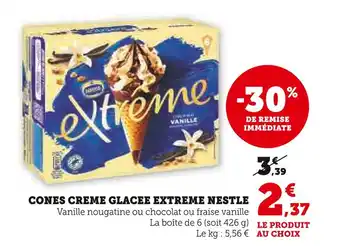 Super U NESTLE CONES CREME GLACEE EXTREME offre