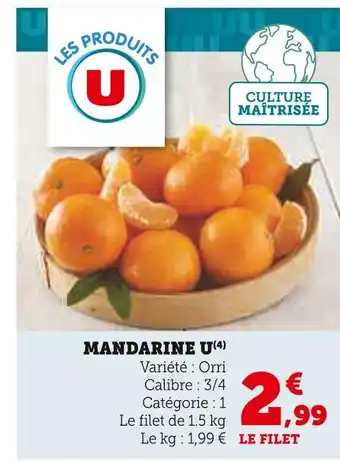 Super U U MANDARINE offre