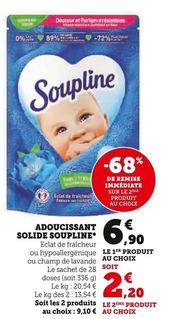 Super U SOUPLINE ADOUCISSANT SOLIDE offre