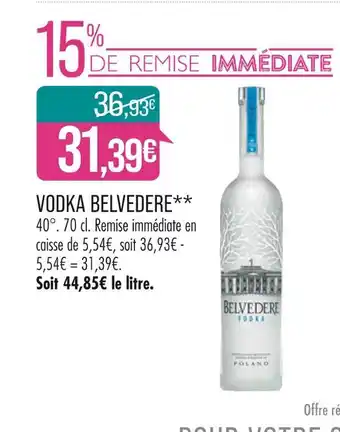 Match BELVEDERE VODKA offre