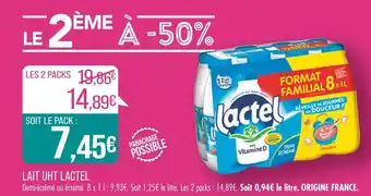 Match LACTEL LAIT UHT offre