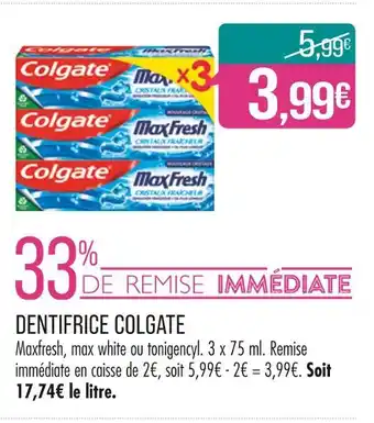 Match COLGATE DENTIFRICE offre