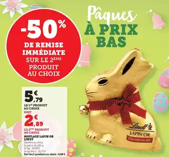 Hyper U MOULAGE LAPIN OR LINDT offre