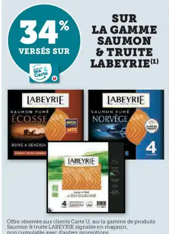 Hyper U SUR LA GAMME SAUMON & TRUITE LABEYRIE (1) offre