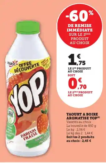 Hyper U YAOURT A BOIRE AROMATISE YOP(2) offre