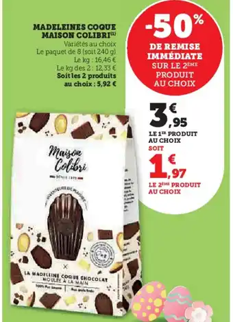 Hyper U MADELEINES COQUE MAISON COLIBRI(¹) offre