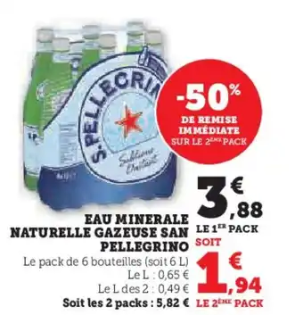 Hyper U EAU MINERALE NATURELLE GAZEUSE SAN PELLEGRINO SOIT offre