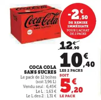 Hyper U COCA COLA SANS SUCRES offre