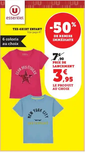 Hyper U TEE-SHIRT ENFANT offre