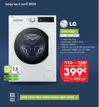 Pro&Cie Lave-linge réf : F82D13WHS offre