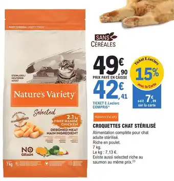 E.Leclerc CROQUETTES CHAT STÉRILISÉ offre