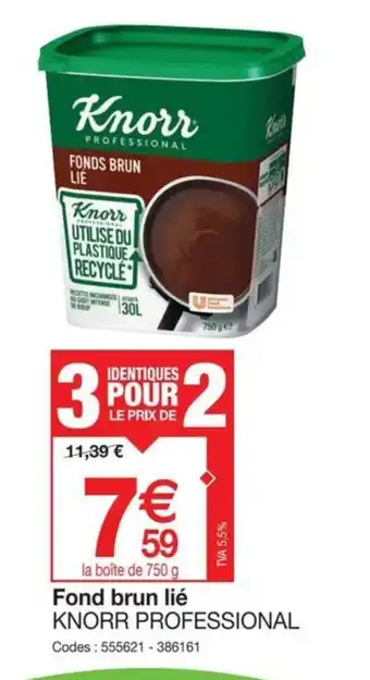 Promocash Fond brun lié KNORR PROFESSIONAL offre