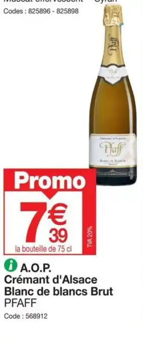Promocash A.O.P. Crémant d'Alsace Blanc de blancs Brut PFAFF offre
