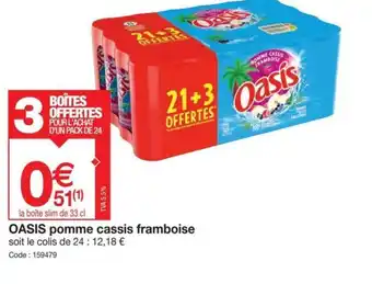 Promocash OASIS pomme cassis framboise offre