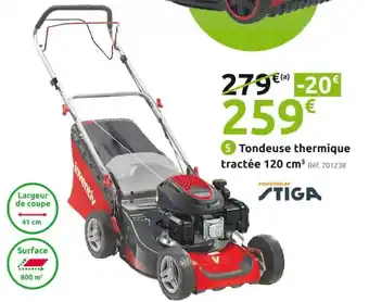Mr Bricolage Tondeuse thermique tractée 120 cm³ Réf. 701238 offre