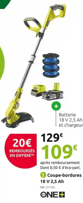 Mr Bricolage Coupe-bordures 18 V 2,5 Ah offre