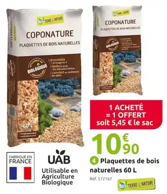 Plaquettes de bois naturelles 60 L