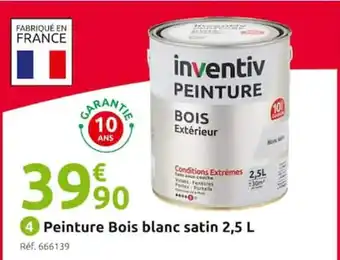 Mr Bricolage Peinture Bois blanc satin 2,5 L offre