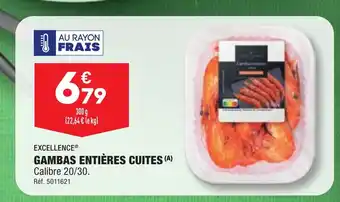 ALDI GAMBAS ENTIÈRES CUITES (A) offre