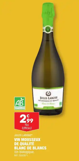 ALDI VIN MOUSSEUX DE QUALITÉ BLANC DE BLANCS Vin biologique. offre