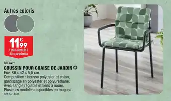 ALDI BELAVI® COUSSIN POUR CHAISE DE JARDIN offre