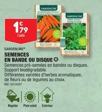 ALDI GARDENLINE SEMENCES EN BANDE OU DISQUE ✪ offre