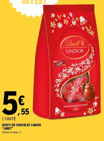 E.Leclerc Express OEUFS EN CHOCOLAT LINDOR "LINDT" offre