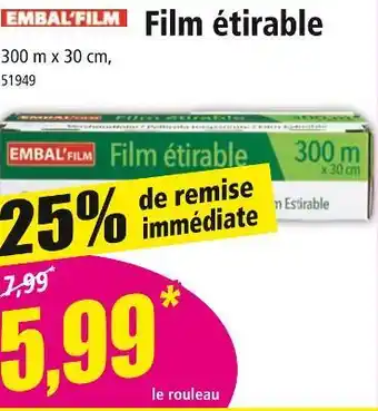 Norma EMBAL'FILM Film étirable offre