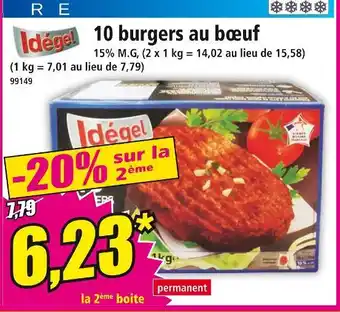 Norma Idégel 10 burgers au bœuf offre