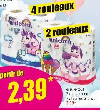 Norma Papier toilette ou essuie-tout motifs ”licorne” offre