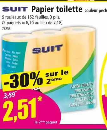 Norma SUIT Papier toilette couleur pêche offre