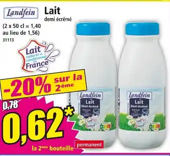 Norma Landfein Lait demi écrémé offre