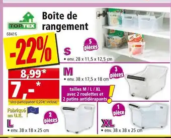 Norma TOPTEX Boîte de rangement offre