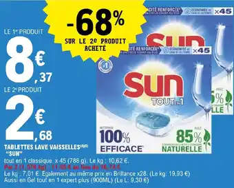 E.Leclerc Express TABLETTES LAVE VAISSELLES(4)(5) "SUN" offre