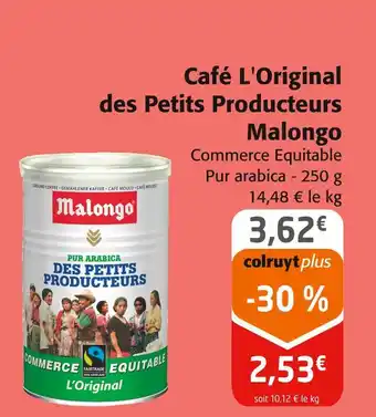 Colruyt Malongo Café L'Original des Petits Producteurs offre