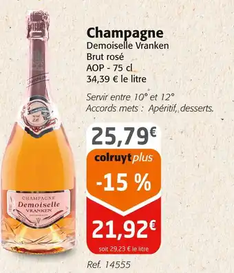 Colruyt Demoiselle Vranken Champagne offre