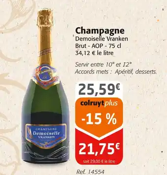 Colruyt Demoiselle Vranken Champagne offre