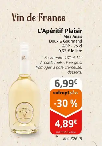 Colruyt Miss Anaïs Doux & Gourmand L'Apéritif Plaisir offre