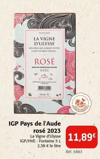 Colruyt La Vigne d'Ulysse IGP Pays de l'Aude rosé 2023 offre