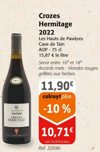 Colruyt Cave de Tain Crozes Hermitage 2022 offre