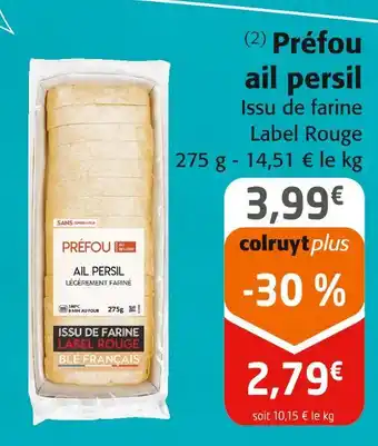 Colruyt Préfou ail persil offre