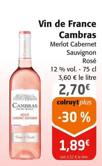 Colruyt Cambras Vin de France offre