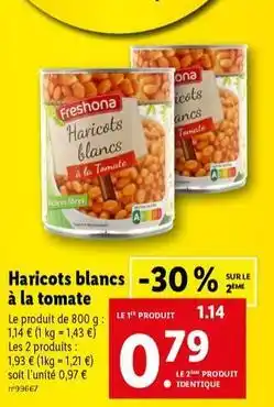 Lidl Freshona - haricots blancs à la tomate offre