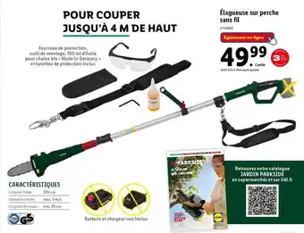 Lidl Parkside - élagueuse sur perche sans fil offre