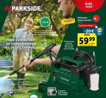 Lidl Parkside - nettoyeur haute pression offre
